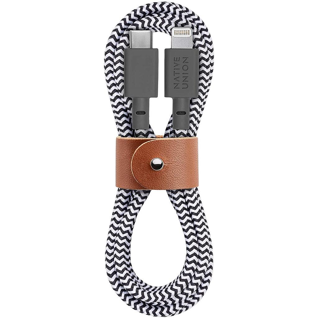 Native Union Belt Cable - USB A / Lightning / 1.2 Meter / Zebra