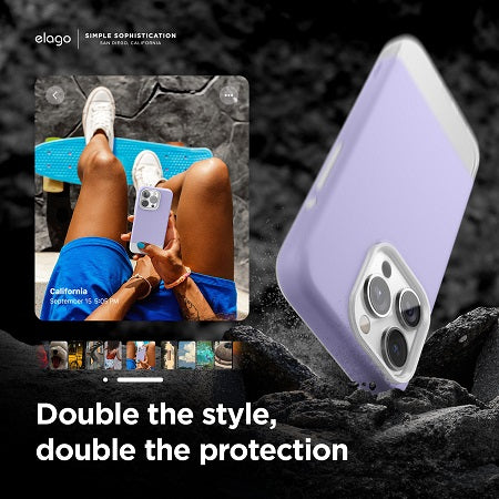 Elago iPhone 15 Pro Magsafe Glide Case - Purple / Transparent