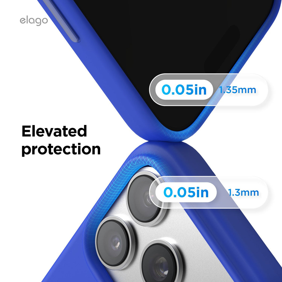 Elago iPhone 17 Pro Max Magnetic Silicone Case (Camera Control Key Included) - Cobalt Blue