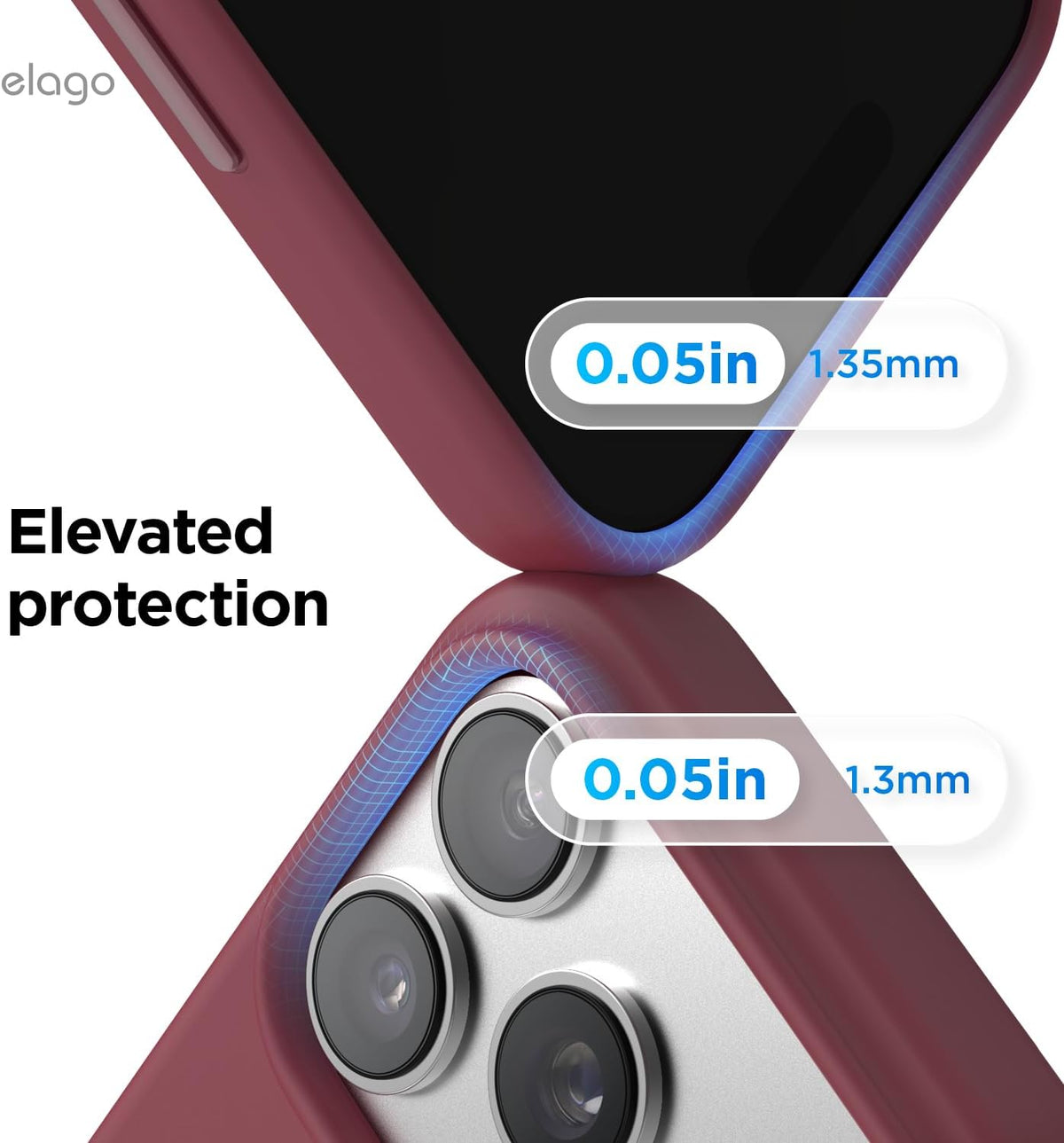 Elago Magnetic Silicone Case (Camera Control Key Included) For Apple iPhone 18 Pro / Apple iPhone 17 Pro - Burgundy