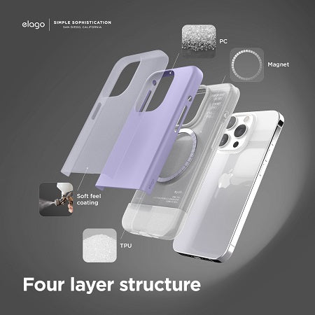 Elago iPhone 15 Pro Magsafe Glide Case - Purple / Transparent