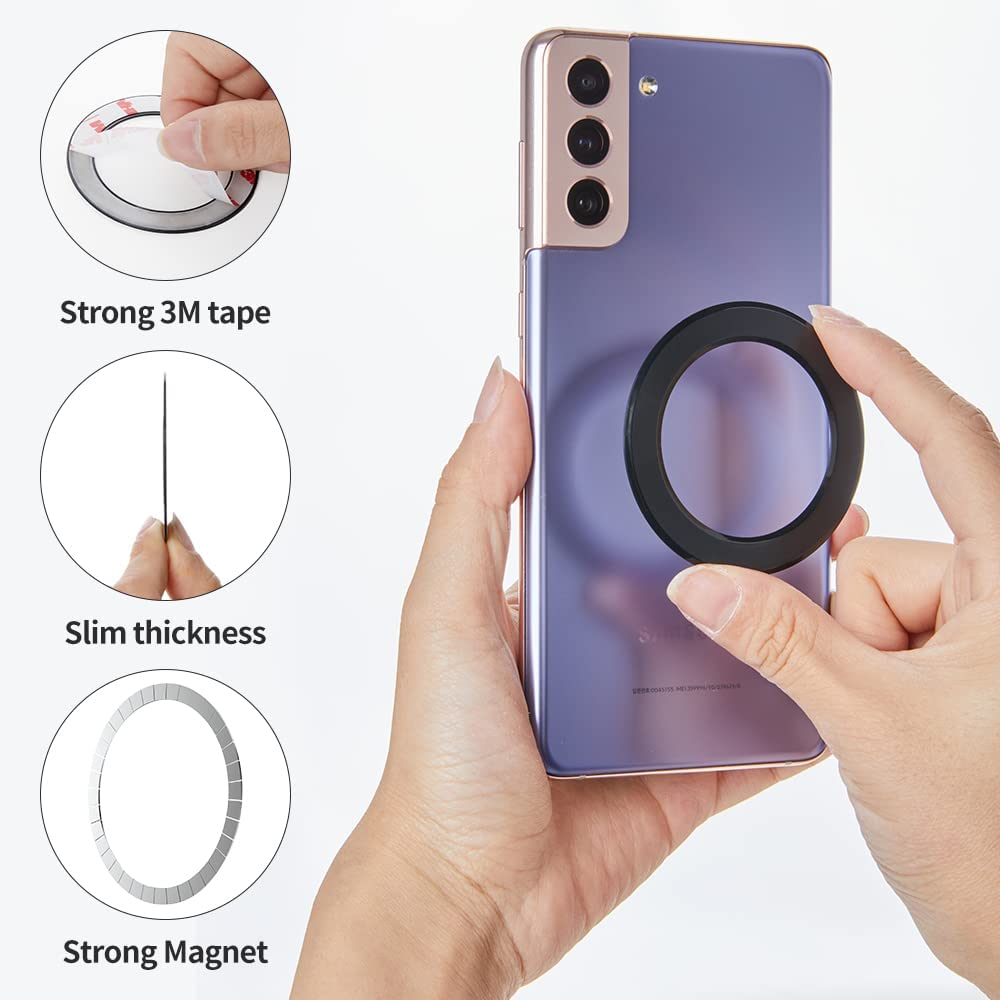 Sinjimoru M-Ring Plate Magnetic Plate For Magsafe Stickers, Slim Magnetic Plate For Magsafe Charger & Magsafe Accessories