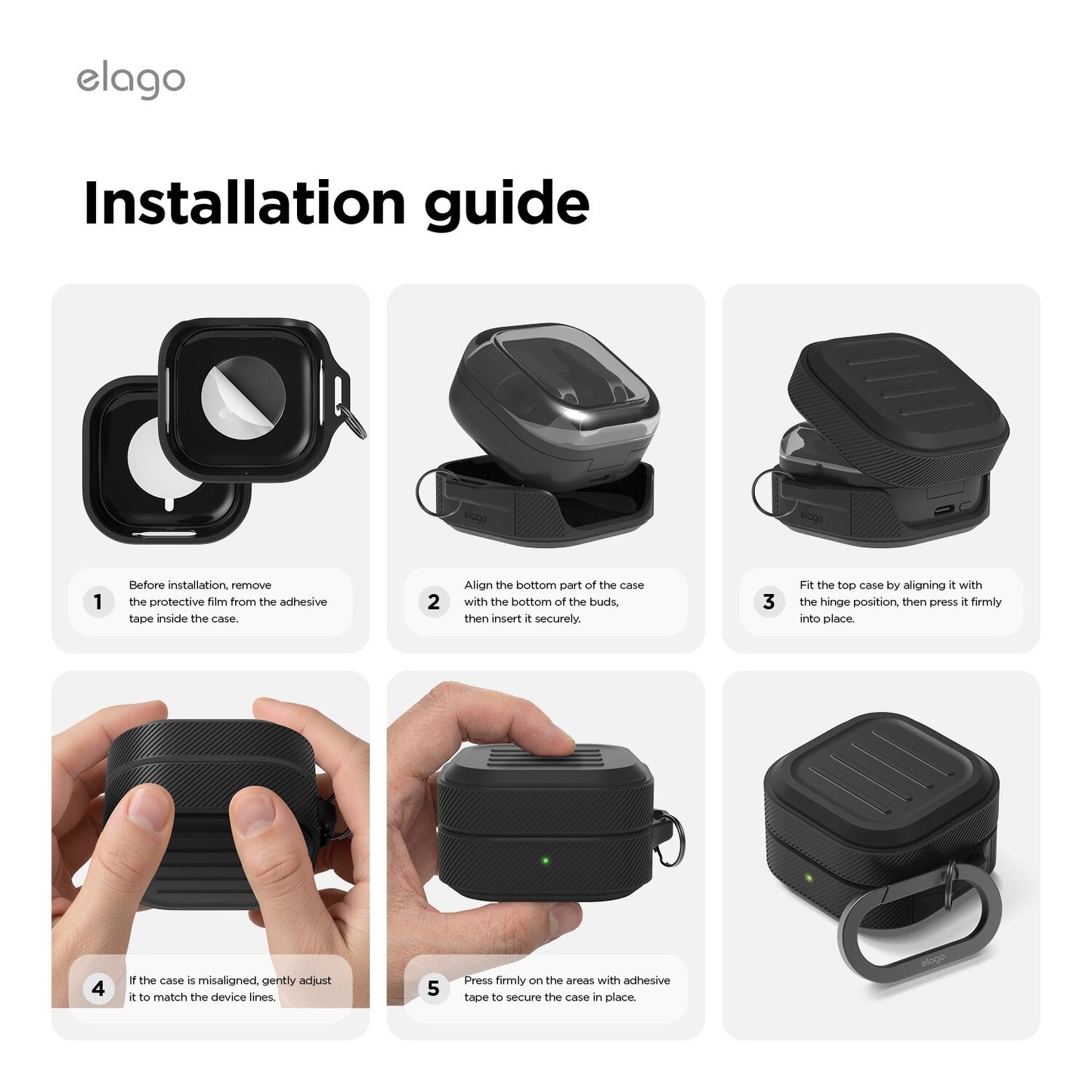 Elago Armor Hang Case - Samsung Galaxy Buds 4 / 4 Pro / Black