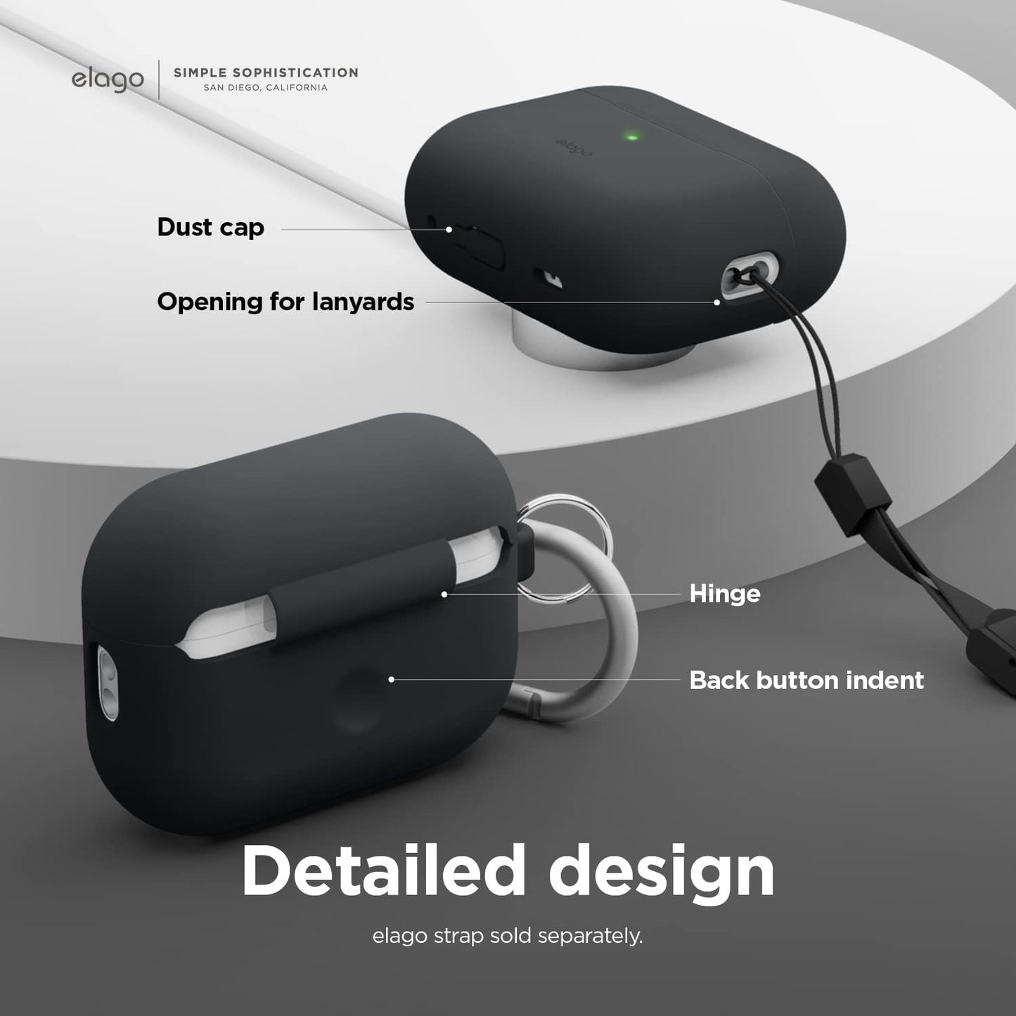 Elago AirPods Pro 1&2 Silicone Hang Case - Black Accessories > Mobiles & Tablets