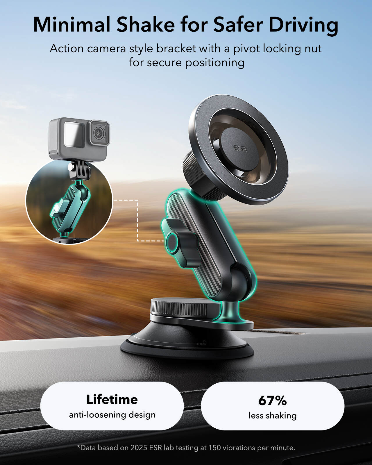ESR OmniLock Dash/Widshield/Screen Magsafe Car Mount (Suction Cup)