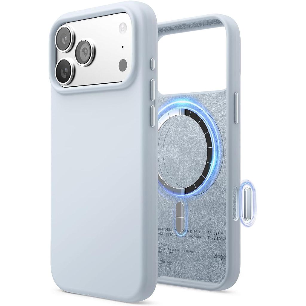 Elago Magnetic Silicone Case (Camera Control Key Included) For Apple iPhone 18 Pro Max / Apple iPhone 17 Pro Max - Light Blue