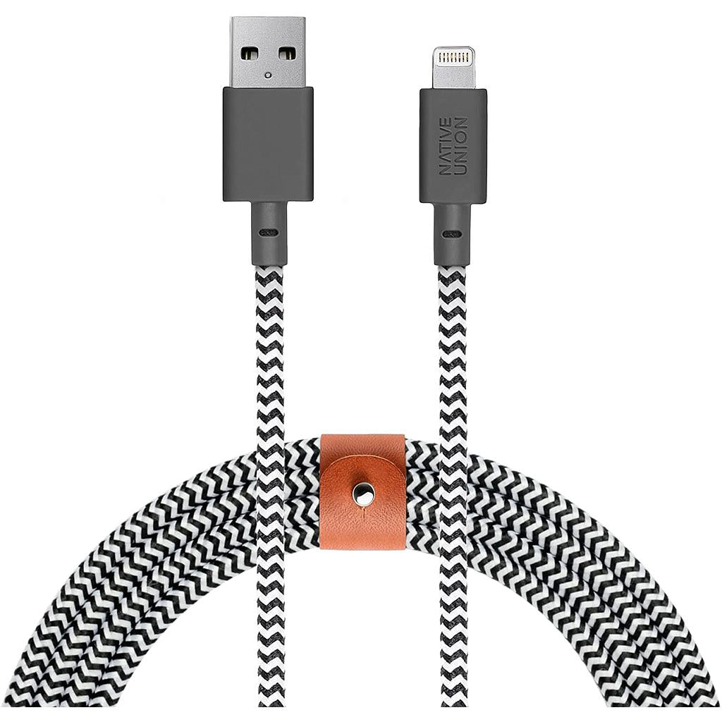 Native Union Belt Cable XL - USB A / Lightning / 3 Meter / Zebra