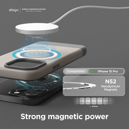 Elago iPhone 15 Pro Magsafe Glide Case - Stone / Medium Gray