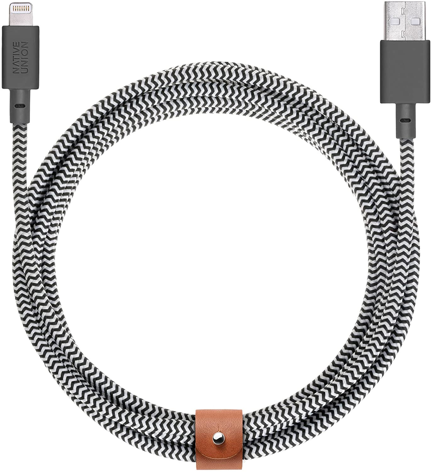 Native Union Belt Cable XL - USB A / Lightning / 3 Meter / Zebra