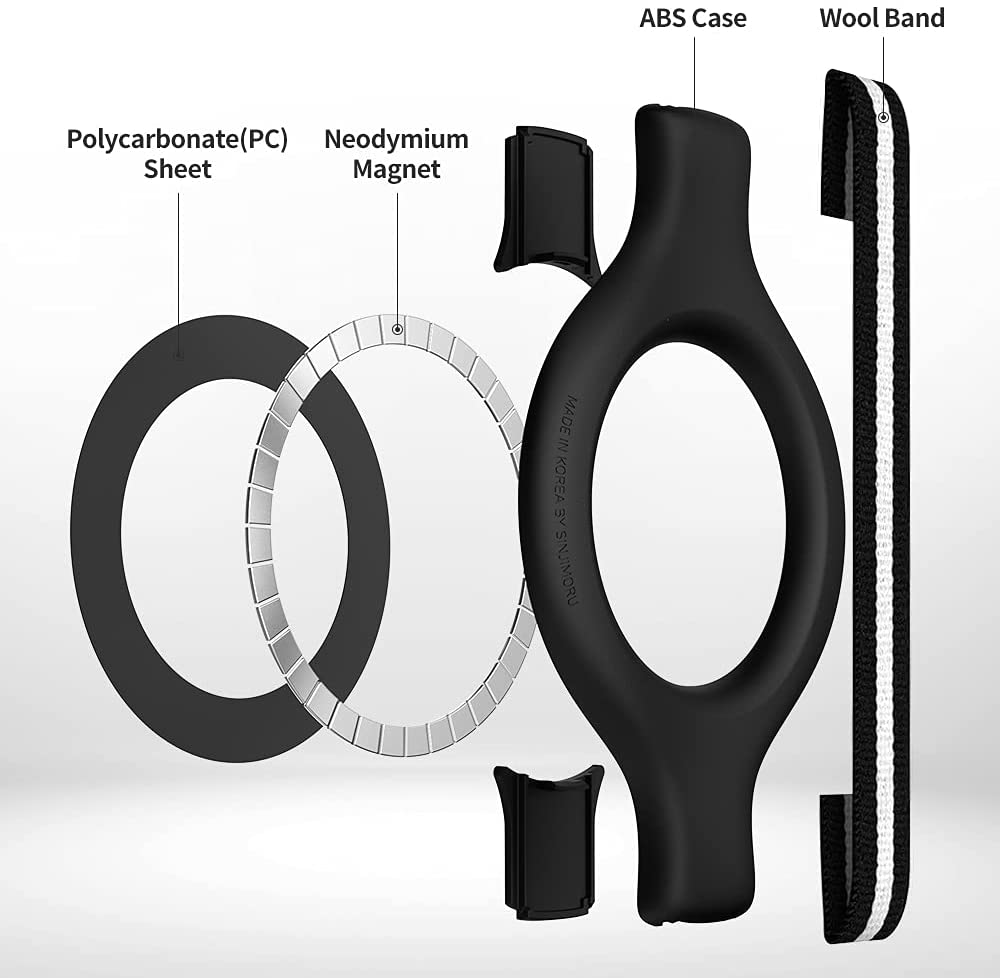 Sinjimoru M-Plate Universal Magnet Sticker Compatible With Magsafe Accessories - Black