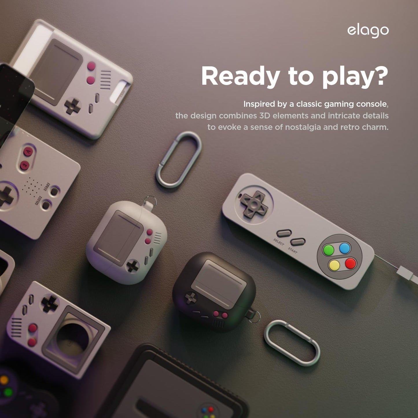 Elago Galaxy Buds 3 / 3 Pro / 3 FE AW5 Hang Case - Light Gray