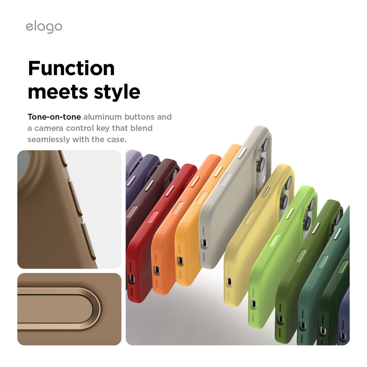 Elago iPhone 17 Pro Max Magnetic Silicone Case (Camera Control Key Included)  - Brown