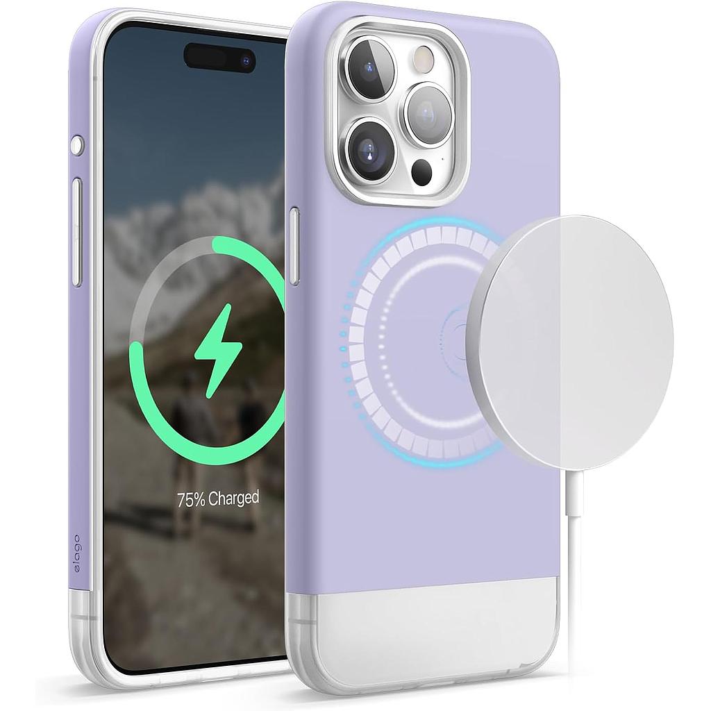 Elago Iphone 15 Pro Max Magsafe Glide Case - Purple / Transparent