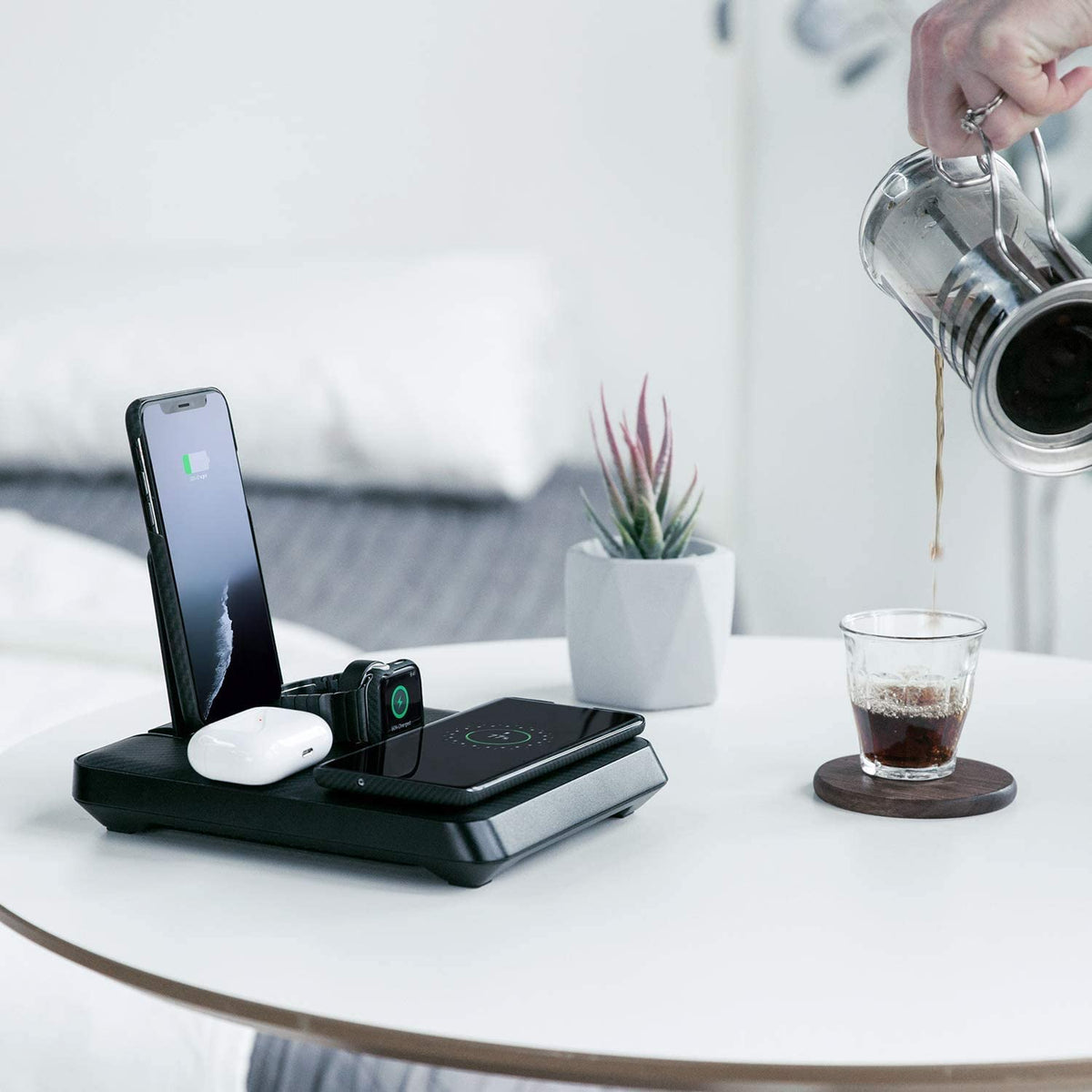 Pitaka Air Omni (6 In 1 Charging Station) - Apple Watch Charger Built In - Black