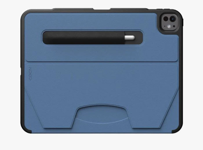 Bundle Offer - ZUGU iPad Pro 13 (2024-2025) Case - Slate Blue + Rain Design mStand Tablet Plus iPad Stand - Silver