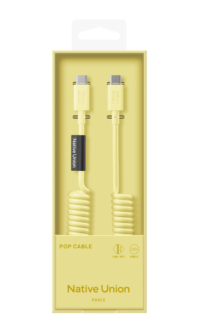 كابل POP من USB-C إلى USB-C، 1.2 متر، 60 واط، ليموني