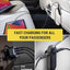 Scosche 100W Multi Port Travel Car Charging Hub 6 Port - Front & Back Seat USB-C & USB-A Charger