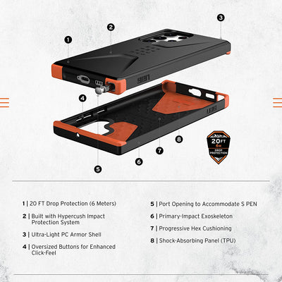 UAG Samsung Galaxy S22 Ultra Civilian Case - Black
