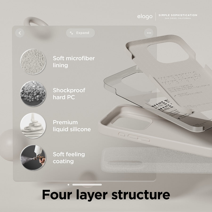 Elago Iphone 15 Pro Max Magsafe Silicone Case - Stone