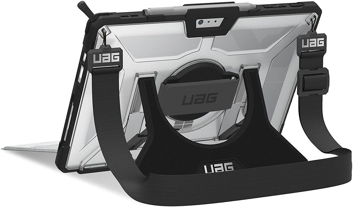 UAG Microsoft Surface Pro 7+/7/6/5/4 Plasma Case With Handstrap & Shoulder Strap - Ice/Black