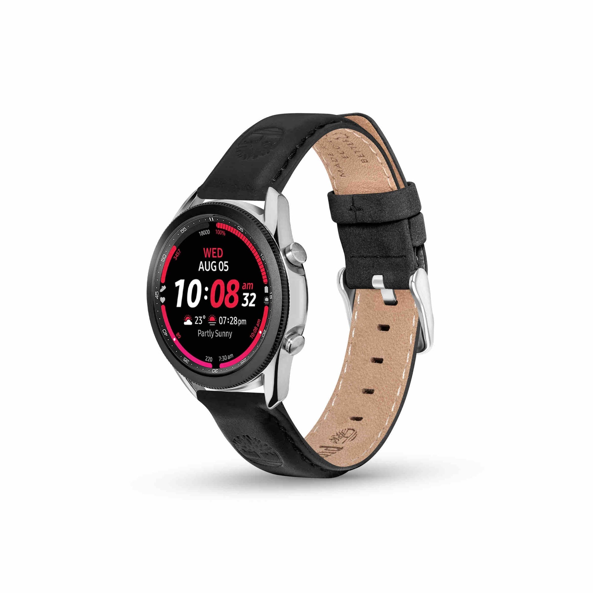 Timberland Lacandon Apple Watch Ultra/45/44/42mm Smart Watch 22mm Leather Strap - Black Leather Accessories > Smart