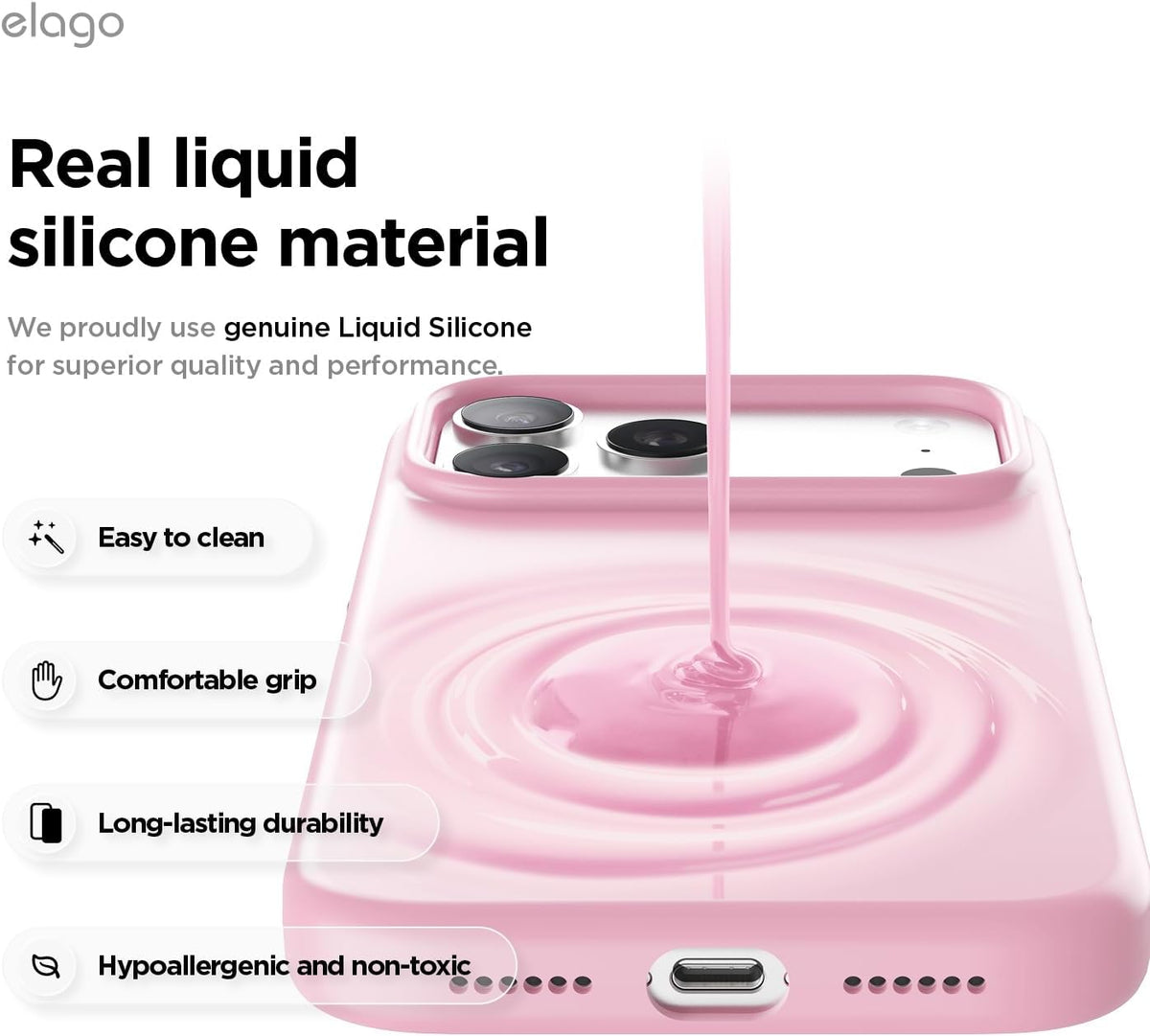 Elago Magnetic Silicone Case (Camera Control Key Included) For Apple iPhone 18 Pro Max / Apple iPhone 17 Pro Max - Hot Pink