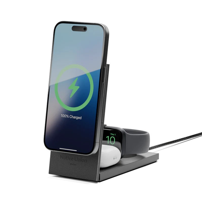 Native Union Rise 3-In-1 Wireless Charger Intl - Black