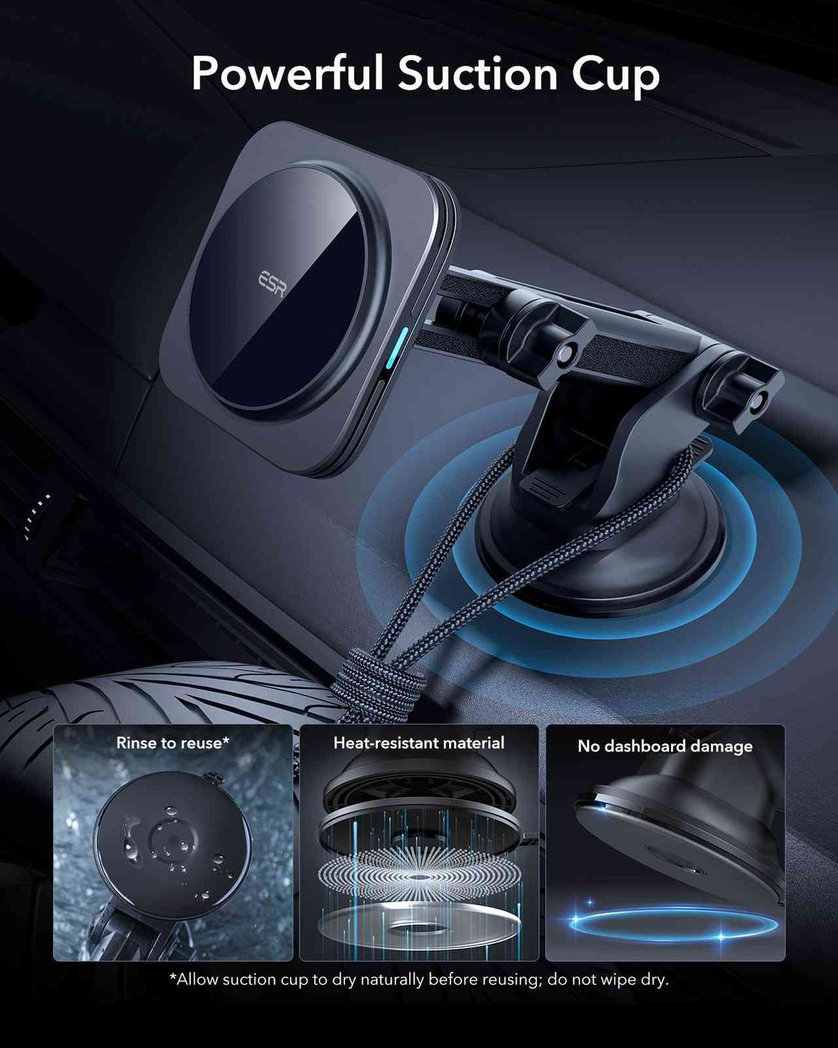 ESR Dashboard Wireless Charger Qi2