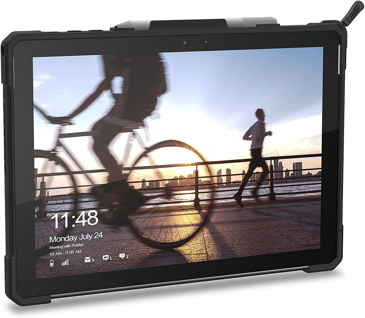 UAG Microsoft Surface Pro 7+/7/6/5/4 Plasma Case With Handstrap & Shoulder Strap - Ice/Black