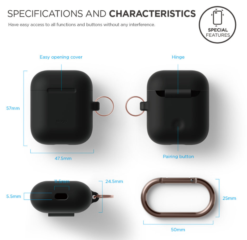 Elago Airpods 1&2 Hang Case - Black
