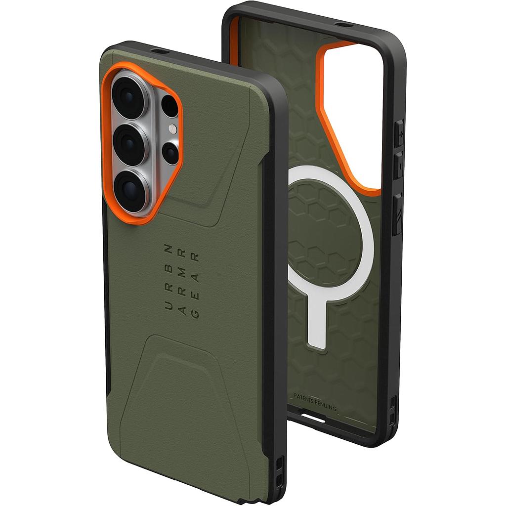 UAG Civilian With Magnet Case For Samsung Galaxy S26 Ultra - Olive Drab/Orange