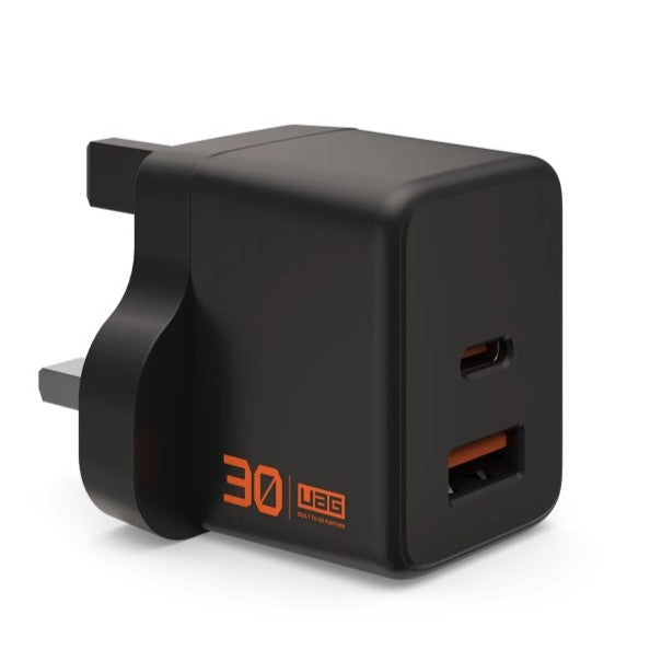 UAG Wall Charger  SRGE 30W 2Port UK Black - Black