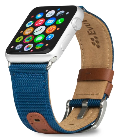 Evutec Apple Watch Band 45Mm/44Mm/42Mm/Ultra Northill - Blue/Saddle