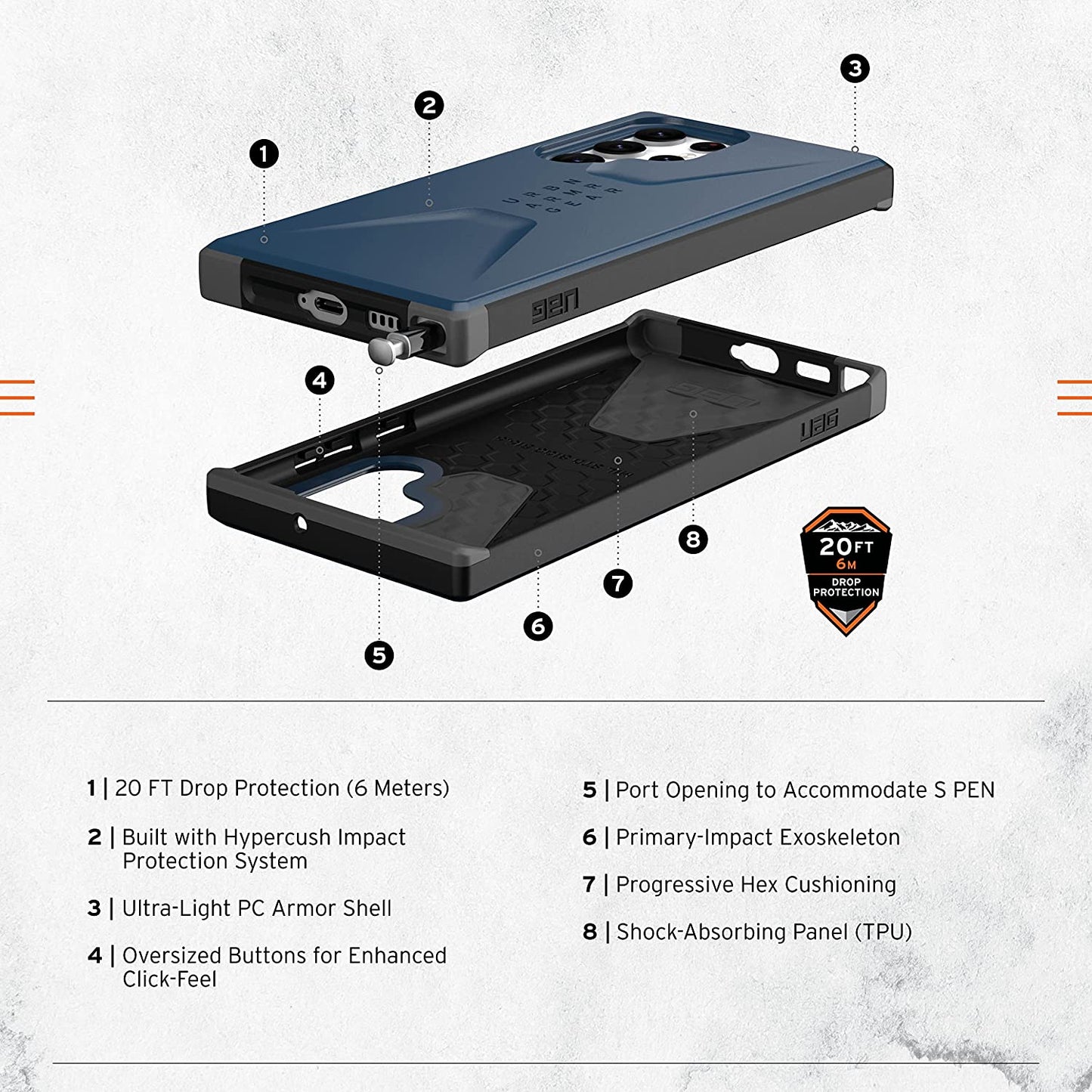 UAG Samsung Galaxy S22 Ultra Civilian Case - Mallard
