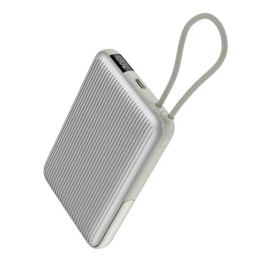 Lzel Magsafe Neurode Mag Power Bank With Built-in-Cable - 10000mAh / 20W / USB-C / Silver
