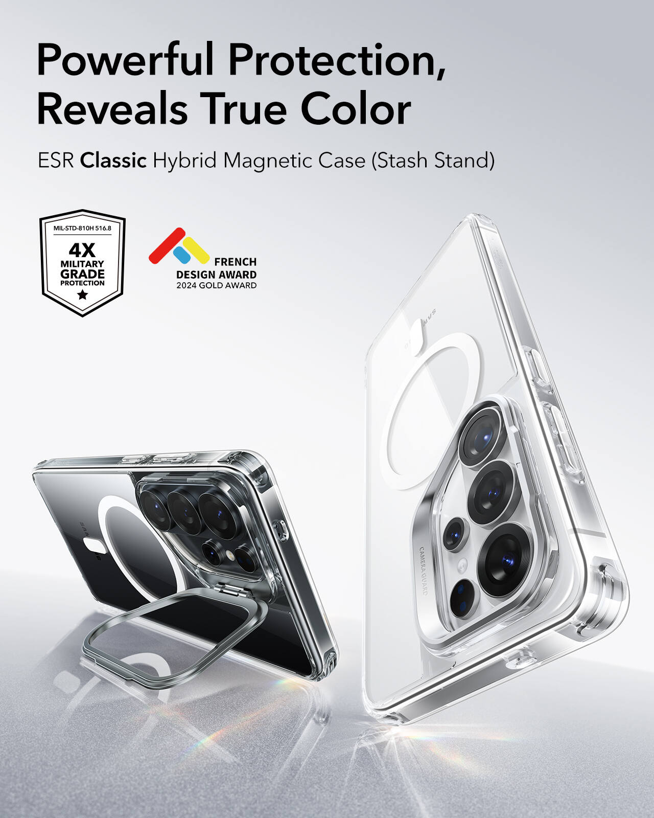 ESR Classic Hybrid Stash Stand Case For Samsung Galaxy S26 Ultra - Clear
