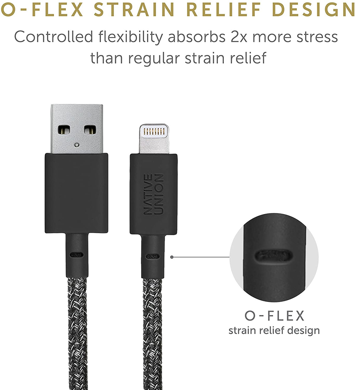 Native Union Belt Cable - Usb A To Lightning 1.2M - Cosmo Black