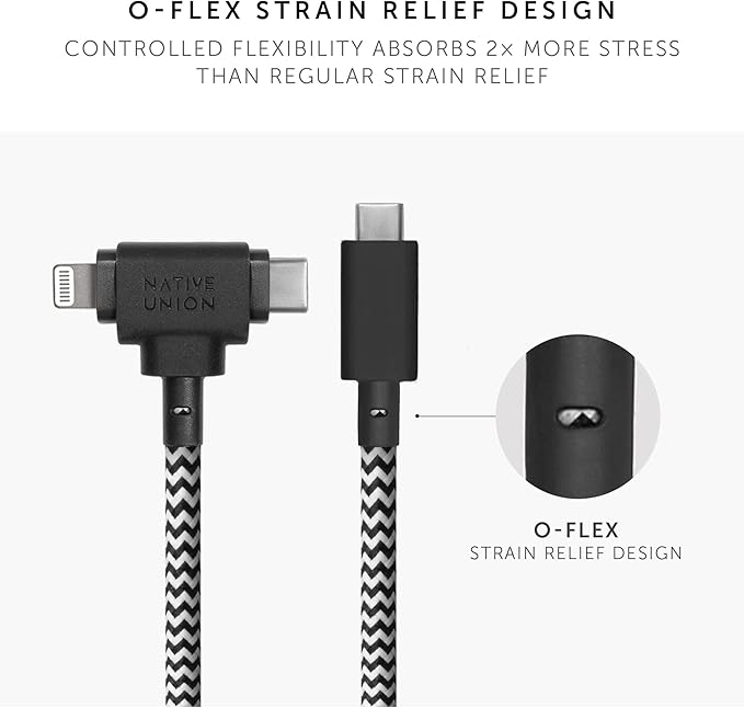 Native Union Belt Cable Duo Type C-C-Lightning 1.5m - Zebra