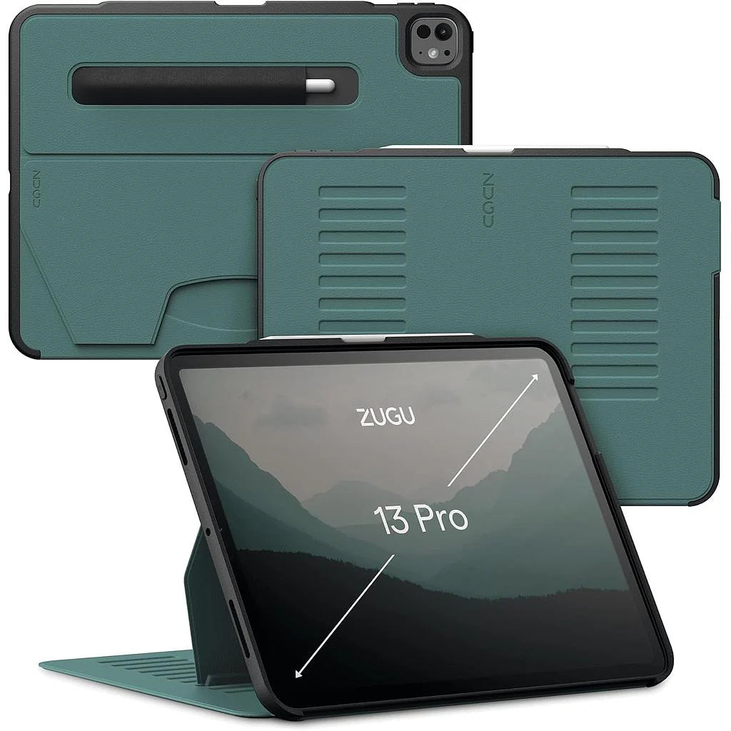Bundle Offer - ZUGU iPad Pro 13 (2024-2025) Case - Pine + Rain Design mStand Tablet Plus iPad Stand - Silver