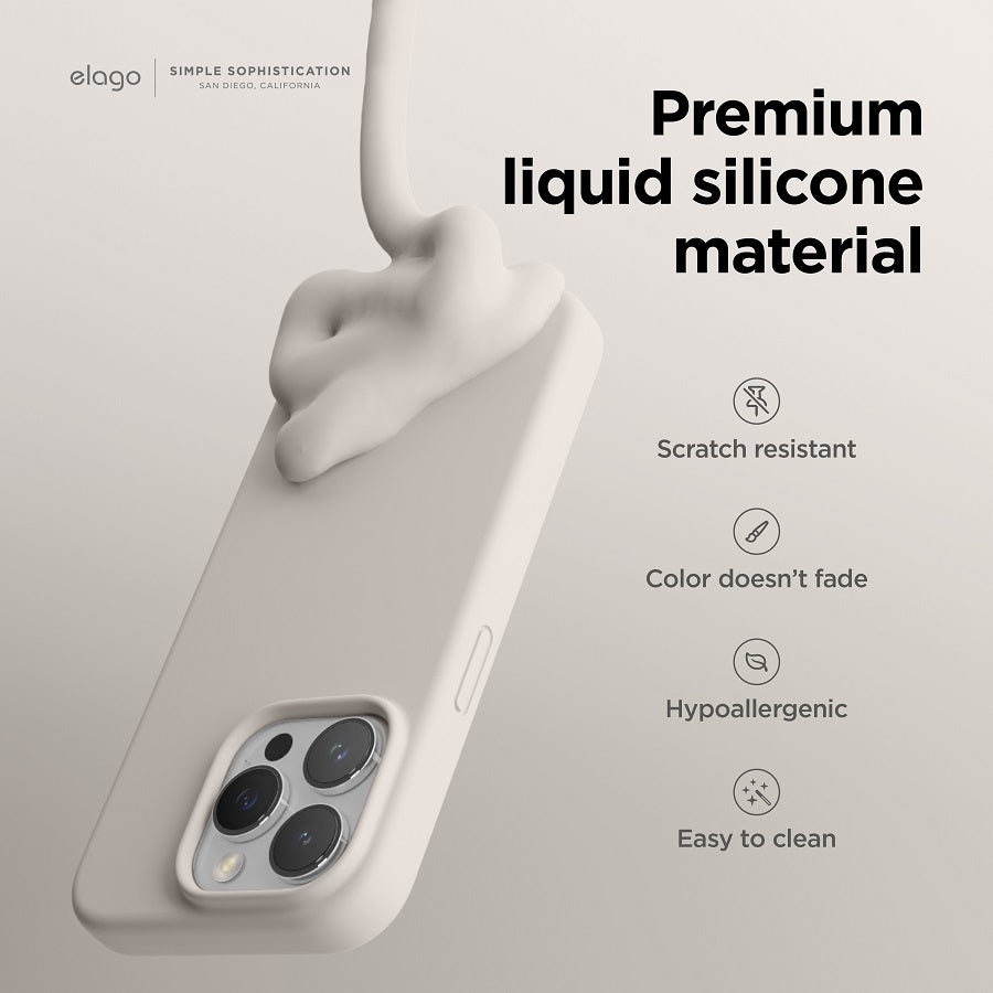 Elago Iphone 15 Pro Max Magsafe Silicone Case - Stone