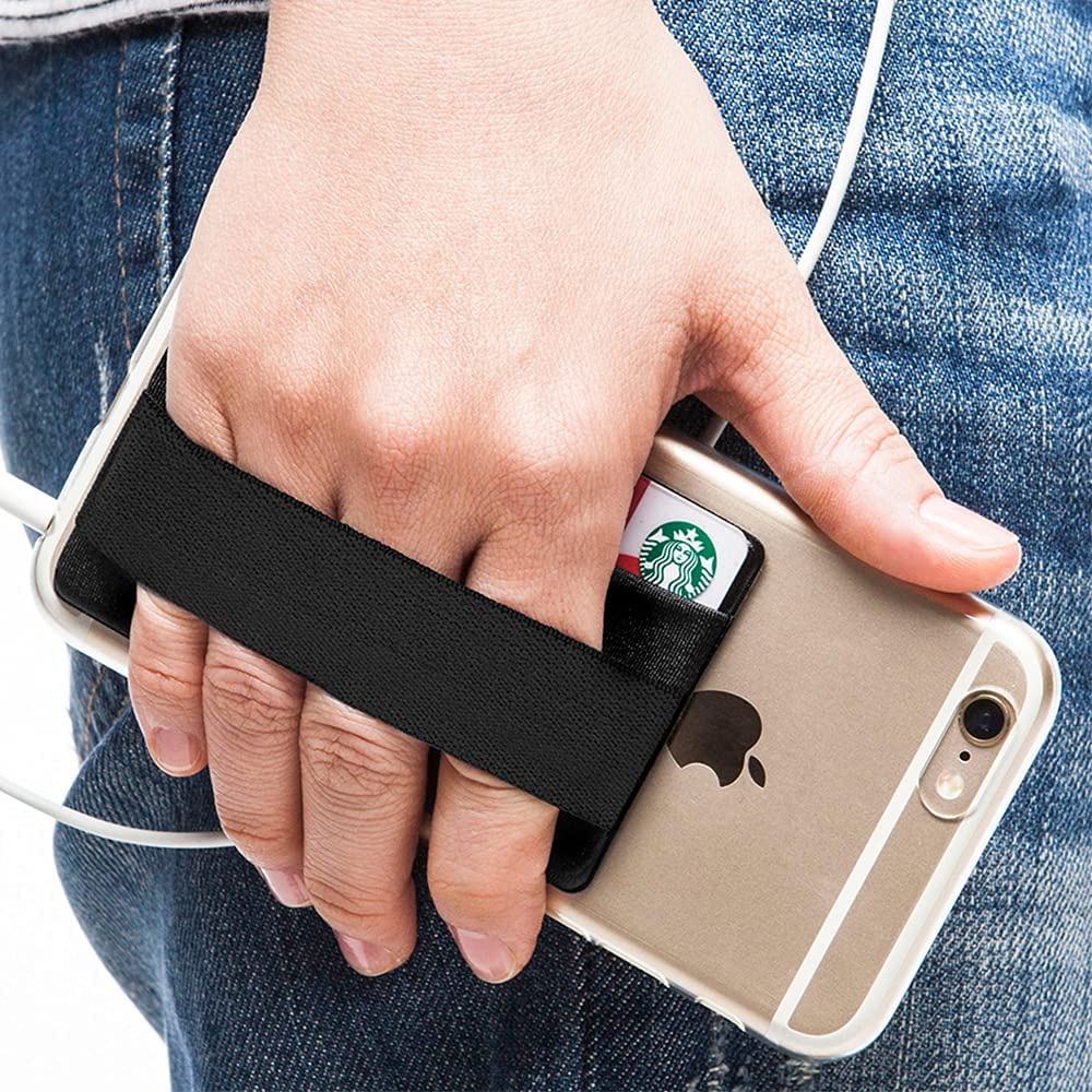 Sinjimoru Sinji Pouch Band Grip With Card Wallet - Black