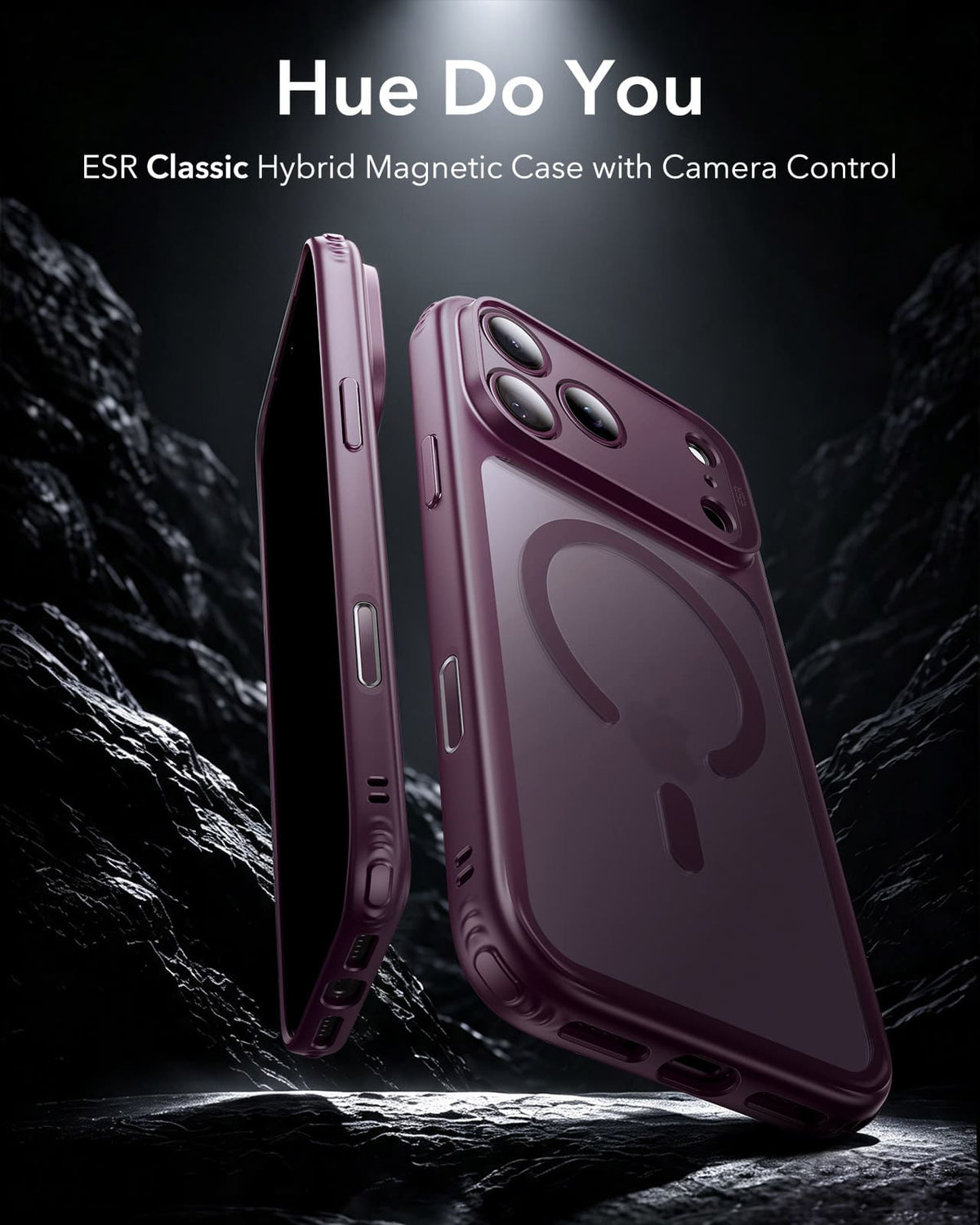 ESR Halolock Classic Hybrid (Camera Control Button) Case For iPhone 18  Pro Max / Apple iPhone 17 Pro Max - Frosted Red