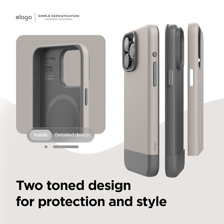 Elago iPhone 15 Pro Magsafe Glide Case - Stone / Medium Gray