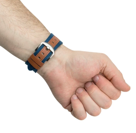 Evutec Apple Watch Band 45Mm/44Mm/42Mm/Ultra Northill - Blue/Saddle