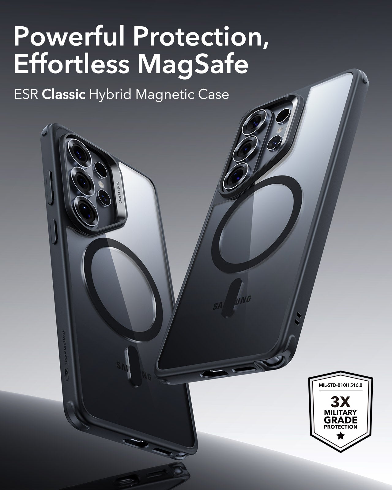 ESR Classic Hybrid Case For Samsung Galaxy S26 Ultra - Clear Black