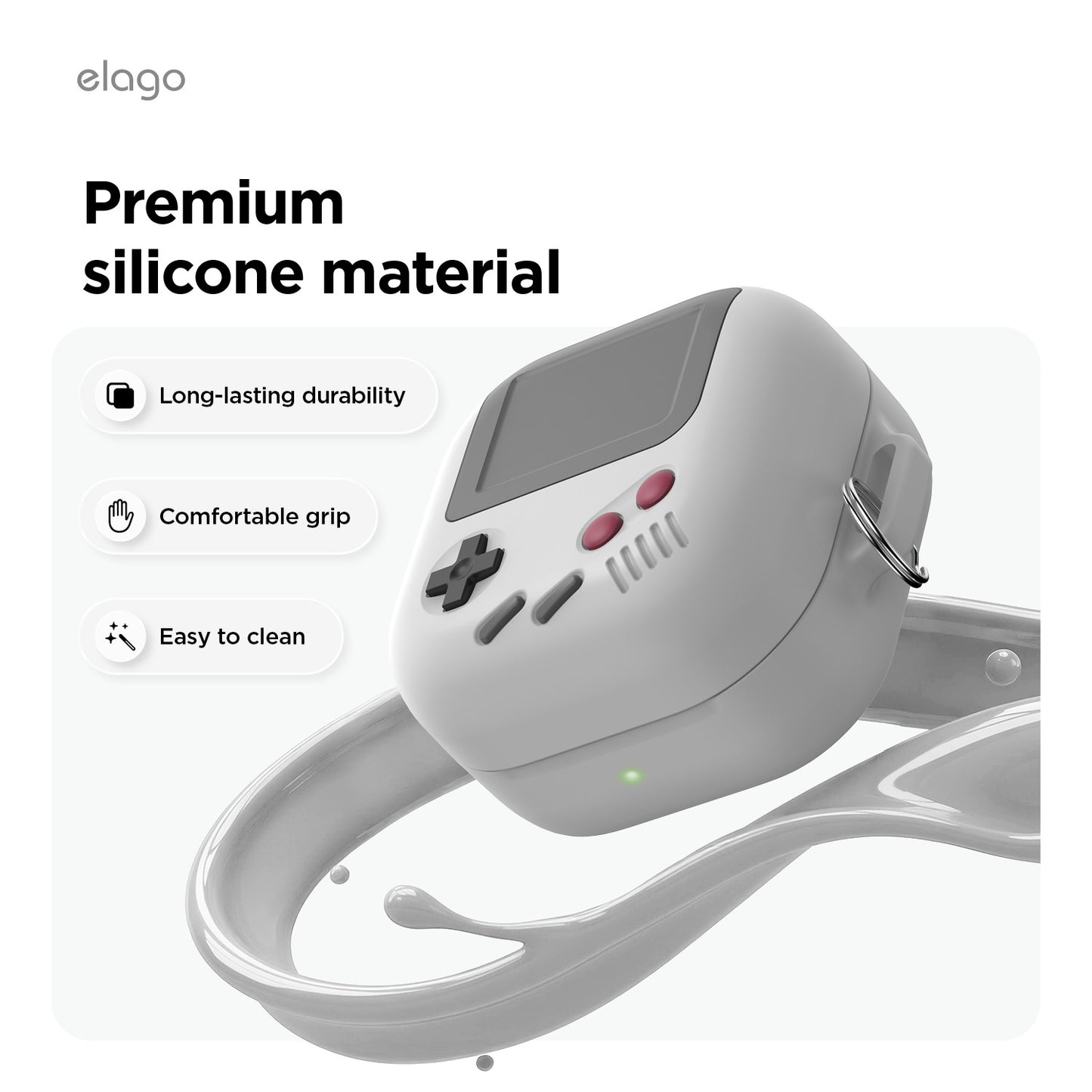 Elago AW5 Hang Case - Samsung Galaxy Buds 4 / 4 Pro / Light Gray