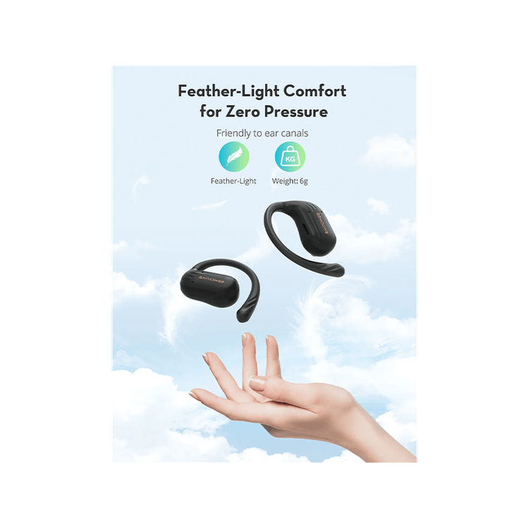 RavPower Open-Ear True Wireless Earbuds - Black