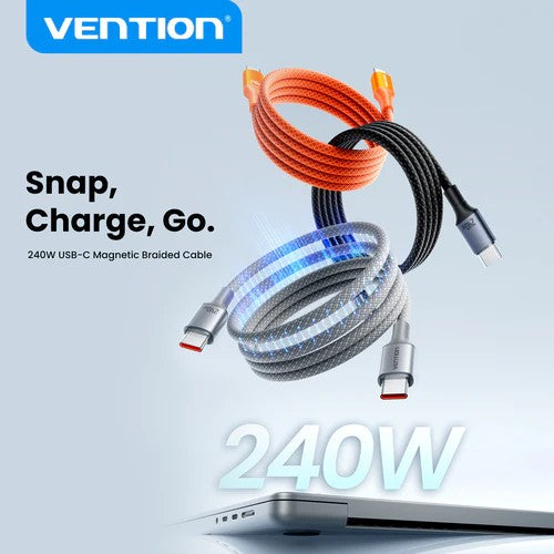 Vention Magnetic Cable USB 2.0 C Male to C Male  Cable - 1 Meter / Orange