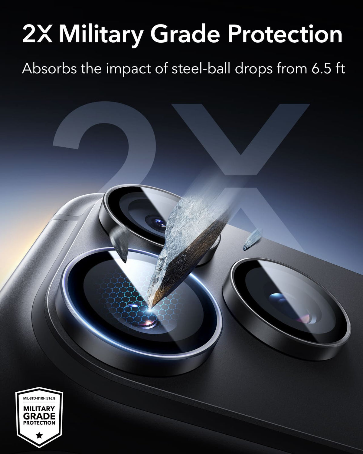 ESR Armorite Camera Lens For Apple iPhone 18 Pro /Apple iPhone 18 Pro Max - Black