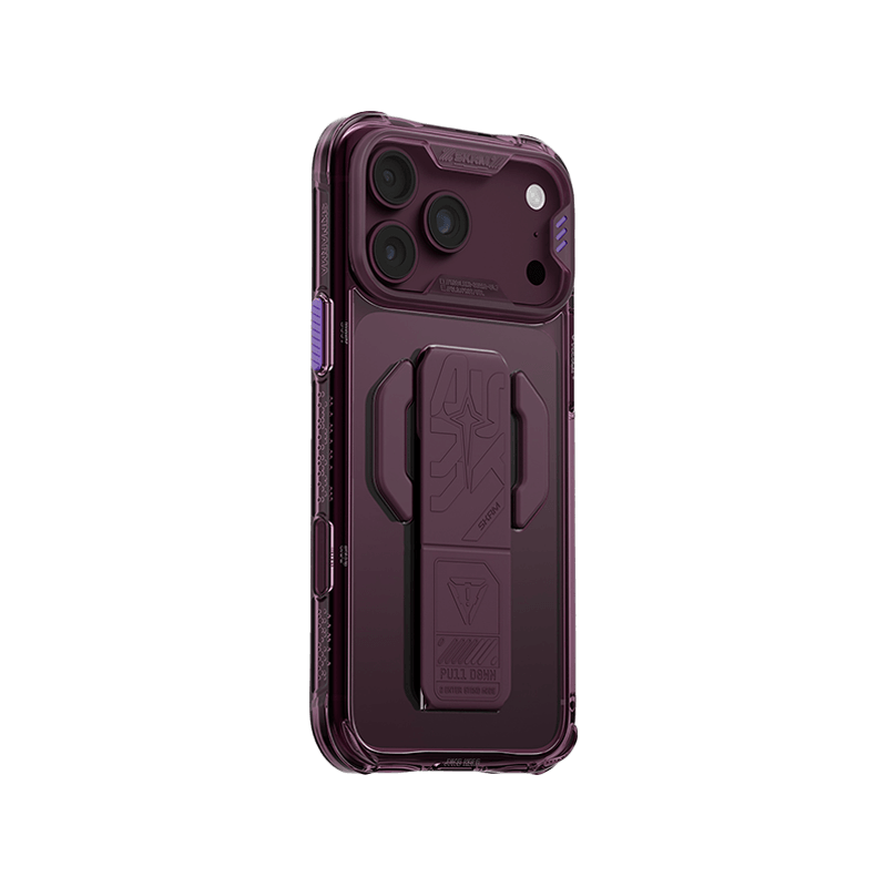 SkinArma Helio CE MagSafe Case With Grip Stand for iPhone 18 Pro - Burgundy